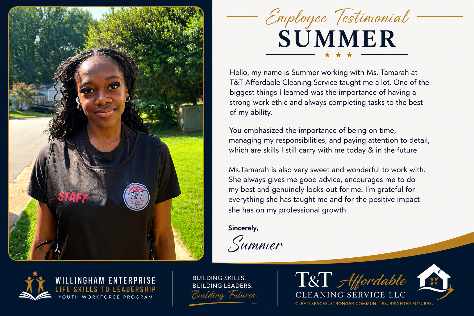 Testimonial from Summer